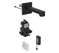 Robinetterie de lavabo Geberit Brenta, saillie 220mm, avec mélangeur, alimentation par pile, pour boîtier de fonction encastré, 116294141, Couleur: noir mat, revêtement easy-to-clean - CM