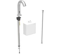 Robinetterie de lavabo Geberit Piave, saillie 167mm, Ã pile, sans mÃ©langeur, avec boÃ®tier de fonction AP, 116.163., Coloris: Aspect inox/brossÃÂ©, revÃÂªtement easy-to-clean - 116.163.SN.1