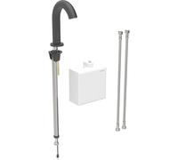 Robinetterie de lavabo Geberit Piave, saillie 167mm, alimentation par pile, avec mitigeur thermostatique, avec boîtier de fonction AP, 116.168., Coloris: noir mat, revêtement easy-to-clean - 116.168.14.1