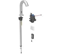 Robinetterie de lavabo Geberit Piave, avec mitigeur thermostatique, alimentation par pile, pour boîtier de fonction encastré, 116.188., Coloris: Aspect inox/brossé, revêtement easy-to-clean - 116.188.SN.1