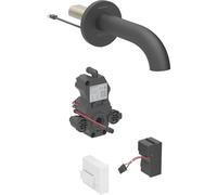 Robinetterie de lavabo Geberit Piave, saillie 170mm, avec mitigeur, alimentation secteur, pour boîtier de fonction encastré, 116.262., Coloris: noir mat, revêtement easy-to-clean - 116.262.14.1
