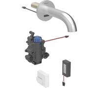 Robinetterie de lavabo Geberit Piave, saillie 170mm, avec mitigeur thermostatique, alimentation par pile, pour boîtier de fonction encastré, 116.268., Coloris: Aspect inox/brossé, revêtement easy-to-clean - 116.268.SN.1