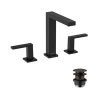 hansgrohe Tecturis E 3 trous mitigeur lavabo 73030670 avec push-open garniture de vidange , noir mat