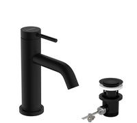 Robinetterie de lavabo hansgrohe Tecturis S 80 CoolStart, EcoSmart+, avec vidage à tige, portée 108 mm, 73302670, Couleur: noir mat