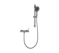 Robinetterie Mural Entraxe 150 avec Douchette et Rotation 180° Sorties D'eau Robinet Salle Bain Baignoire et Douche,gris Pistolet