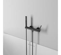 Robinetterie Mural Entraxe 150mm avec Douchette Robinet Baignoire Cascade 2 Trous Mitigeur Bain Douche en Cuivre,noir