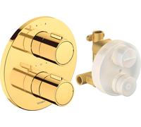 Robinetterie thermostatique Duravit Set thermostatique encastré, rosace ronde, 2 consommateurs, 24 l/min, TH4200008034, Couleur: Or poli