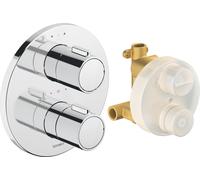 Robinetterie thermostatique Duravit Set thermostatique encastré, rosace ronde, 2 consommateurs, 24 l/min, TH4200008010, Couleur: Chrome brillant