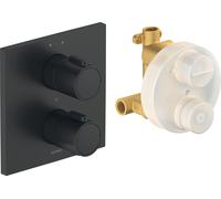 Robinetterie thermostatique Duravit Thermostat encastré Set, 2 consommateurs, TH4200007046, Couleur: Noir Mat