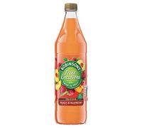 Robinsons Fruit Creations, Véritable courge aux fruits, faible en calories, délicieuse pêche et framboise, 20 portions, 1 l