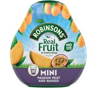 Robinsons Mini - Sans sucre ajouté - Faible teneur en calories - Fruit de la passion et mangue - Pour 20 boissons par paquet
