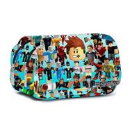 Robllox Trousse à Crayons, Robllox Sac à Crayons Dessin Animé Trousse Double Couche de Grande Capacité Trousse Scolaire Crayons Papeterie Organisateur Multifonction Trousse à Crayons pour Enfants