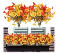 RobLuX 10 Bouquets Fleurs Artificielles 35cm Fausse Fleur Plantes Ornementales Fleur Artificielle Exterieur comme des Vrais Pétunias Plante Artificielle Exterieur pour Le Salon La Décoration