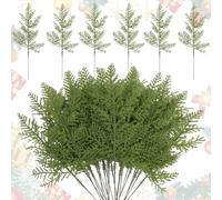 RobLuX 50 Pièces Branche de Sapin Artificiel 31cm Branches Sapin Artificielles Pine Branches comme de Vraies Branche Noel pour DIY Décoration Guirlande Couronne Jardin (Vert)