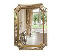 ROBMET Miroir Carré De Salle De Bain 65 * 95CM, Décoration Murale Miroir Doré, Grand Miroir Mural Décoratif, Miroir De Salle De Bain Irrégulier Moderne, Suspension Horizontale Ou Verticale