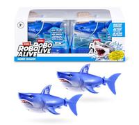 Robo Alive Requin Activé par l'Eau (Bleu) Lot de 2 de ZURU - Jouet de Bain Robotique Réaliste qui Nage pour Enfants, Préados et Ados