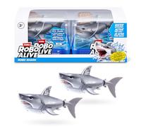 Robo Alive Requin Activé par l'eau Lot de 2 (Blanc) de ZURU - Jouet de Bain Robotique Réaliste Qui Nage pour Enfants, Préados et Ados