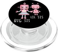 Robo Girl Robot Sister Robotic Lil Sis Big Sis Art sur le dos PopSockets PopGrip pour MagSafe