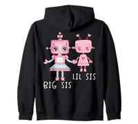Robo Girl Robot Sister Robotic Lil Sis Big Sis Art sur le dos Sweat à Capuche
