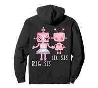Robo Girl Robot Sister Robotic Lil Sis Big Sis Art sur le dos Sweat à Capuche