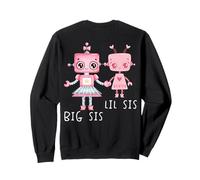 Robo Girl Robot Sister Robotic Lil Sis Big Sis Art sur le dos Sweatshirt