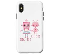 Robo Girl Robot Sister Robotic Lil Sis Big Sis Match Frère et sœur Coque pour iPhone X/XS