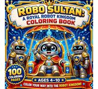 Robo Sultan:A ROYAL ROBOT KINGDOM COLORING BOOK: 100 coloring pages Ages 4 to 10 Color your way into the Robot kingdom