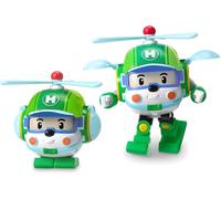 Robocar Poli Robocar Transformable Héli l'hélicoptère Réplique officielle Se transforme Robot ou en Voiture super rapidement 10 cm Jouet Maternelle, 54207, Multicolore, 6 l x 5,5 L x 10 H