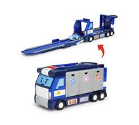 Robocar Poli Toys Mobile Headquarters 3-en-1 Transformable Police HQ Trailer Truck Toy avec lanceurs de v hicules et 1 voiture Poli Die-Cast Joue