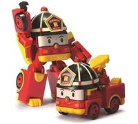 Robocar Poli Transformable Roy le pompier-Réplique officielle-Se transforme Robot ou en Voiture super rapidement-10 cm-Jouet Maternelle-Cadeau idéal, 54208, Multicolore, 10 cm