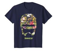 Robocop Casque Floral Tropical T-Shirt, Enfant, Bleu Marine, 3 Ans