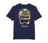 Robocop Casque Floral Tropical T-Shirt, Homme Grandes Tailles, Bleu Marine, 2X Tall