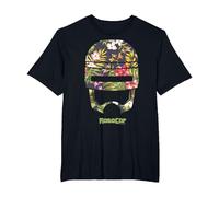 Robocop Casque Floral Tropical T-Shirt, Homme Grandes Tailles, Noir, 3X Tall
