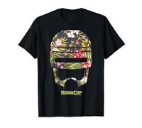 Robocop Casque Floral Tropical T-Shirt, Homme, Noir, 3XL