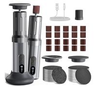 Robofun 2025 Nou Râpe à Pieds Pédicure Electrique avec LED Affichage, 2 en 1 Ensemble Râpe Électrique Pied Professionnel avec Limes à Pieds et Vernis à Ongles, 6 Vitesses, pour Peau Morte Corne Talon