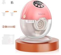 Robofun Tire Lait Electrique Main Libre, le Tire-Lait Silencieux avec 4 Modes et 12 Niveaux de Suction, Avec Couvercle Anti-Poussière, 1 Pièces Breast Pump avec 19/21/24mm Bride - Rose