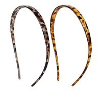 ROBOHOOK Lot de 2 bandeaux de lunettes de soleil pour femme, sans pression, motif léopard, confortables, antidérapants, avec dents pour cheveux fins tendance écaille de tortue