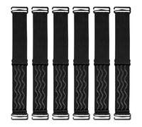 ROBOHOOK Lot de 6 bandes élastiques pour perruques, bandeau réglable antidérapant, avec bandes en silicone antidérapantes et boucles amovibles, sangle élastique pour perruque sans colle (noir)