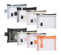 ROBOHOOK Lot de 8 mini pochettes de rangement portables à fermeture éclair en maille pour sac à main, accessoires de maquillage pour voyage, maison (8 couleurs), multicolore, 3 * 4.5 inches