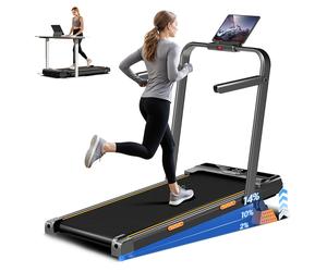 ROBORE X5F Tapis de Course Pliable avec Inclinaison 14%, Moteur Silencieux 2.5CV, Vitesse Max 10km/h, Charge Max 150kg, Inclinaison 3 Niveaux, Écran LED & Télécommande