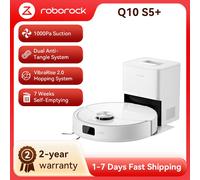 roborock Q10 S5+ (Mise à niveau du S8 Plus) Aspirateur robot avec fonction serpillière,10 000 Pa, double système anti-enchevêtrement, système de lavage VibraRise 2.0, vidange automatique pendant 7 noi