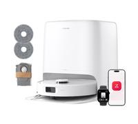 Roborock Qrevo 2 Pro Set Robot Aspirateur Laveur Détachement Auto Serpillières Tapis Brosse Réversible Anti-Emmêlement 25000Pa Blanc