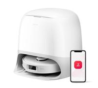 Roborock Qrevo Curv S5X Robot aspirateur laveur avec station d'aspiration, système anti-emmêlement double, puissance d'aspiration 18 500 Pa, lavage à l'eau chaude 75°C et détection intelligente de la