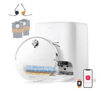 roborock Qrevo Edge 2 Flow Aspirateur Robot Roller, 35000 Pa, SpiraFlow 2.0 | Système Autonettoyant Pressurisé, Évite 280+ Obstacles, Séchage à l'Air Chaud à 63 °C, Zéro Emmêlement, 8,98 cm Mince
