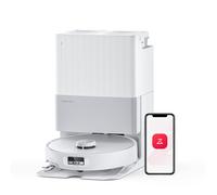 Roborock Qrevo Edge, robot aspirateur laveur avec station d'accueil multifonction, aspiration 18 500 Pa, serpillière chauffante 75 °C, blanc