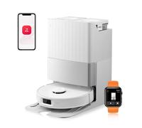 Roborock Qrevo Edge S5A Aspirateur robot 18.500 Pa(Upgrade from Qrevo master), 75℃ lavage de serpillière à eau chaude, Dual Anti-Tangle, FlexiArm Design™ Blanc