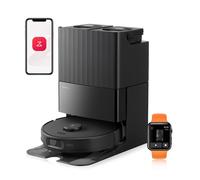 Roborock Qrevo Edge S5A Aspirateur robot 18.500 Pa(Upgrade from Qrevo master), Dual Anti-Tangle, 75℃ lavage de serpillière à l'eau chaude, serpillière Hebarem Noir