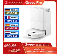 roborock Qrevo Pro (mise à niveau von Qrevo S,S7 max ultra) Saugroboter mit All-in-One-Ladestation,, FlexiArm-Design hin randnahes Wischen, dynamische Heißwasser-Moppwäsche und automatische Qrevo Pro