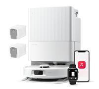 roborock QV 35A Set Aspirateur Robot Laveur, 8000Pa HyperForce, Station Multifonctionnelle, Serpillière Rotative 200 TR/Min & Relevable 10mm, Anti-enchevêtrement, Évitement d'obstacles, Cartographie