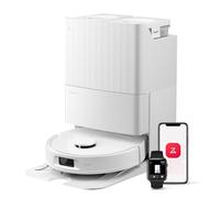 roborock QV 35S Robot Aspirateur, 10 000 pa d'Aspiration, Double Système Anti-Enchevêtrement, Deux Balais Relevables 10mm, Technologie RéActive & Navigation PreciSense LiDAR, Station Tout-en-Un Blanc